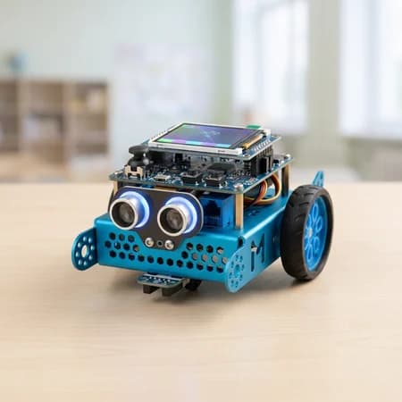 Close-up of an mBot2 classroom robot