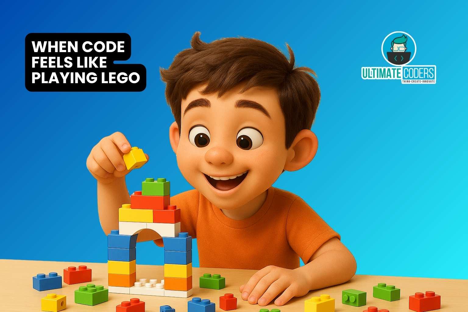 kid coding like LEGO blocks