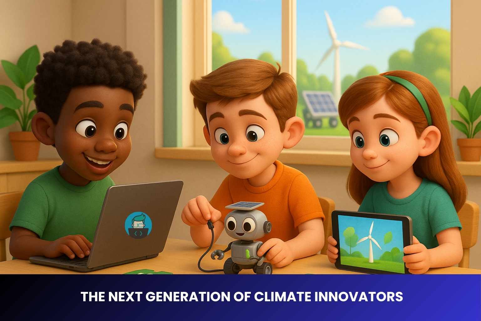 kid coding while building a solar-powered robot